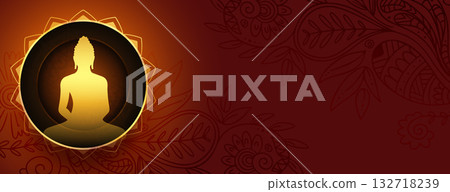 indian cultural buddha purnima greeting banner with text space indian cultural buddha purnima greeting banner with text space 132718239
