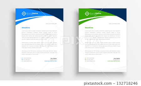 set of professional letterhead template a business stationery 132718246