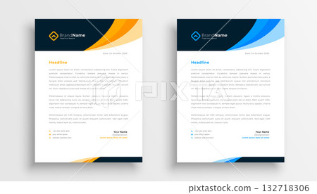 set of official letterhead template for company identity 132718306