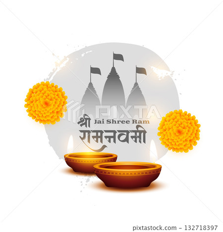 decorative jai shree ram navami divas background 132718397
