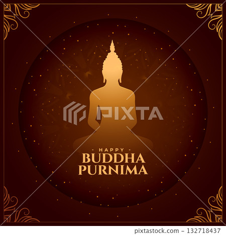 asian cultural buddha purnima or guru jayanti wishes background 132718437