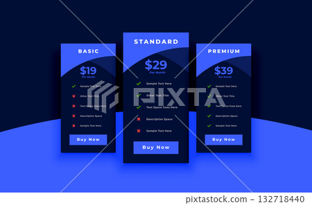 pricing or subscription plan chart layout for web business pricing or subscription plan chart layout for web business 132718440