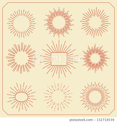 collection of linear sunbeam sign in vintage style collection of linear sunbeam sign in vintage style 132718539