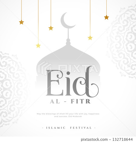 classic style eid al fitr wishes background with islamic touch 132718644