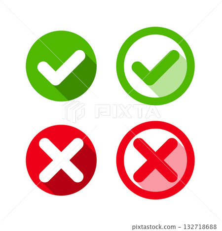 set of yes and no tick icon design set of yes and no tick icon design 132718688