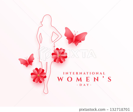 decorative happy women's day greeting card design 132718701