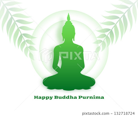 papercut style buddha or guru purnima cultural background with leaves design papercut style buddha or guru purnima cultural background with leaves design 132718724