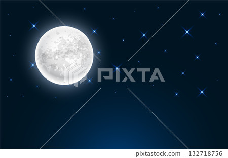 realistic full moon and star nighttime background design realistic full moon and star nighttime background design 132718756