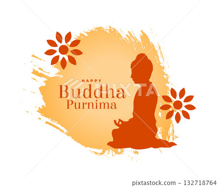 happy buddha purnima festive background with splatter effect happy buddha purnima festive background with splatter effect 132718764
