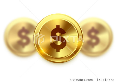 isolated dollar golden coin for business or banking 132718778