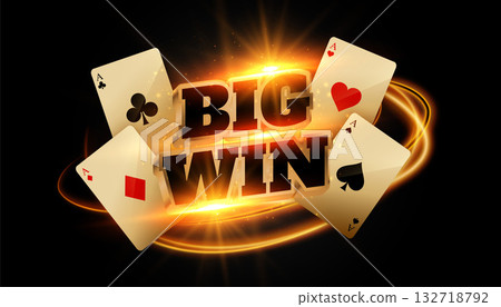 poker gambling ace card dark banner play and win big prize 132718792