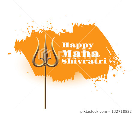 happy maha shivratri religious background with brush stroke effect 132718822