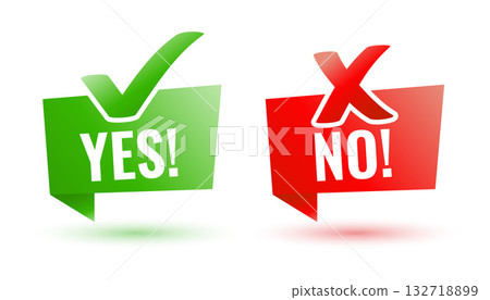 yes and no check mark sign design 132718899