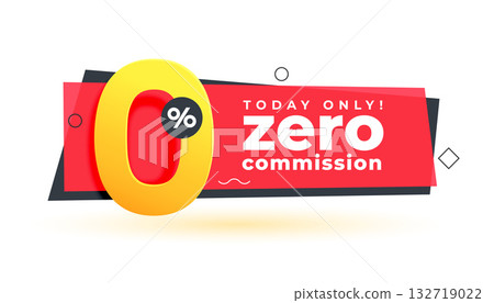 zero percent commission or free service offer background design 132719022