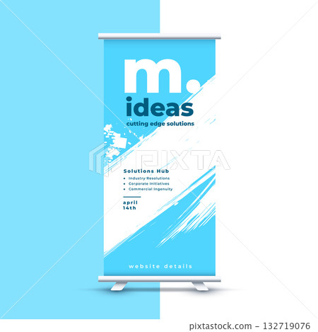 white and blue roll up standee poster for outdoor marketing white and blue roll up standee poster for outdoor marketing 132719076