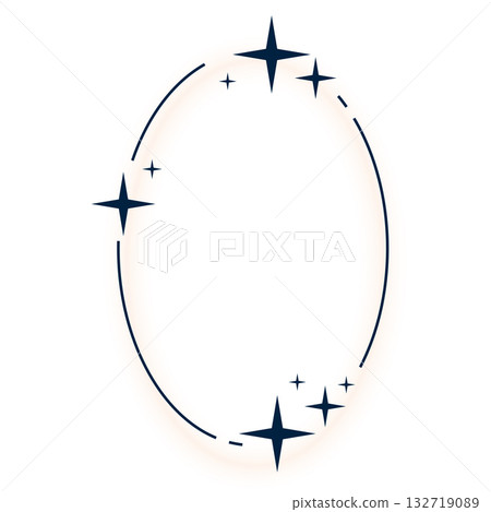 simple twinkle starry oval border frame with blank space simple twinkle starry oval border frame with blank space 132719089