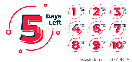 flat countdown timer days left to go for website promotion 132719099