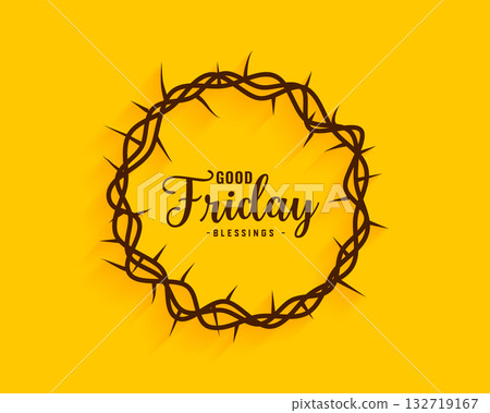 good friday greeting yellow background with crown design good friday greeting yellow background with crown design 132719167