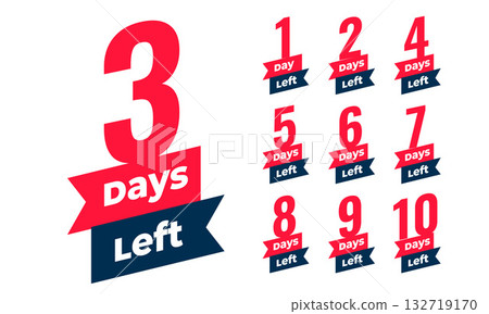 countdown last days to go sticker template design 132719170