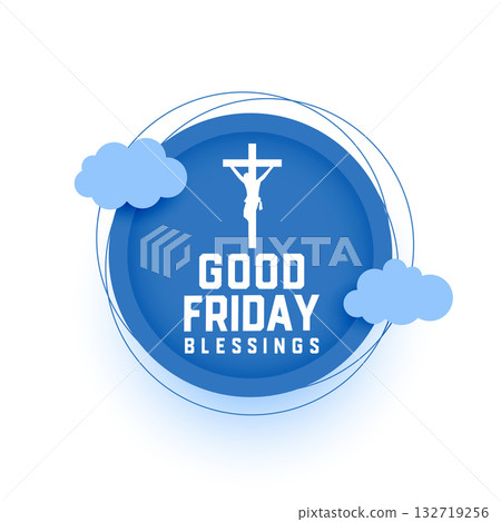 good friday christian religion background with papercut clouds 132719256
