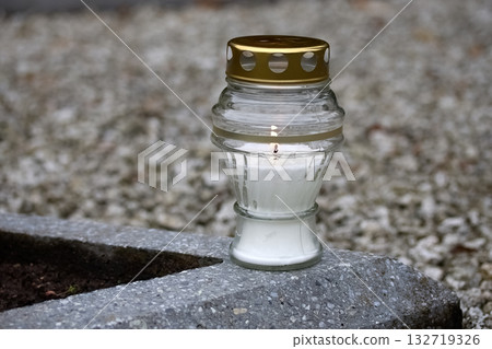 Day of the dead. Cemetery Candles. Candle in Glass Holder Day of the dead. Cemetery Candles. Candle in Glass Holder 132719326