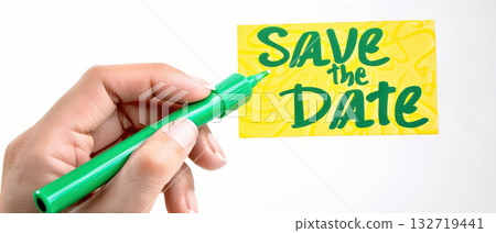 Save the date reminder note with marker 132719441