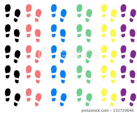 彩色鞋底足跡圖示圖案集(多色/流線/步態)背景透明 彩色鞋底足跡圖示圖案集(多色/流線/步態)背景透明 132720646