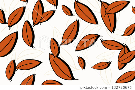 Autumn leaves seamless pattern background white 132720675