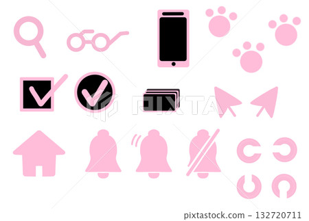 Pink Icon Set for Business and Websites 132720711