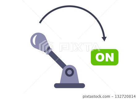 Lever to switch on or off. 132720814