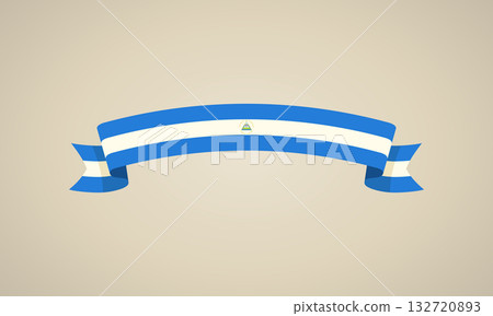 Ribbon with flag of Nicaragua 132720893