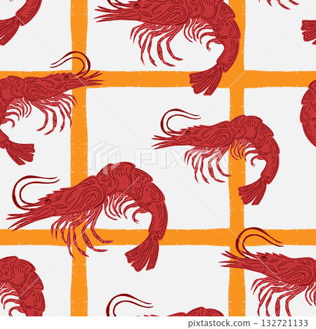 seamless pattern with fire and sea wave 132721133