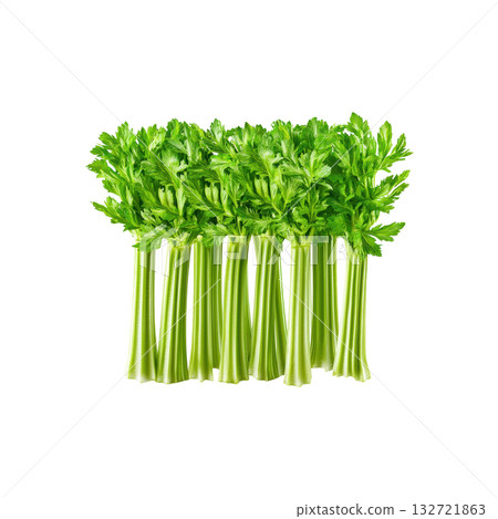 Fresh Celery Stalks. Healthy Eating And Nutrition Concept. Isolated On Transparent Background 132721863