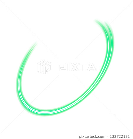 Green curved light arc on transparent background Green curved light arc on transparent background 132722121