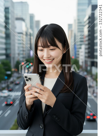 Business woman operating a smartphone Business woman operating a smartphone 132722341
