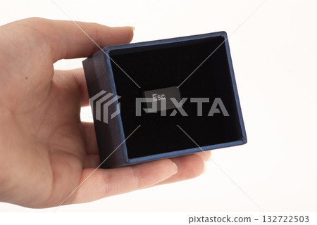 Red employee icon standing out among black user icons on a computer keyboard. Recruitment, hiring or target audience concept. Red employee icon standing out among black user icons on a computer keyboard. Recruitment, hiring or target audience concept. 132722503