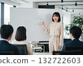 女商人正在白板上做演示 132722603