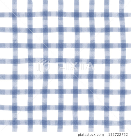 Navy Blue White Plaid Gingham Hand Drawn Background Pattern Overlay 132722752