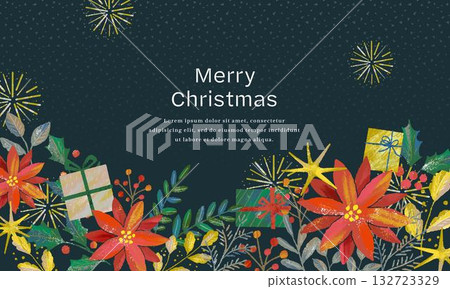 Hand-drawn vector illustration of Christmas decorations 132723329