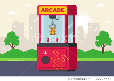 Arcade machine with soft toys. 132723359