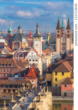 Old Main Bridge over Main River in Wurzburg, Germany Old Main Bridge over Main River in Wurzburg, Germany 132723648