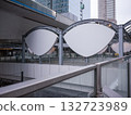 [Japan] Glasses-shaped structure on a pedestrian bridge in front of Shibuya Station 132723989