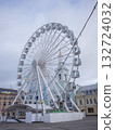 [Ukraine] Ferris wheel and cloudy sky in Podil, a downtown area of the capital Kyiv 132724032