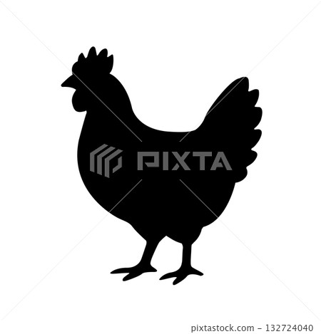 Chicken silhouette illustration, chicken, food, monochrome icon Chicken silhouette illustration, chicken, food, monochrome icon 132724040
