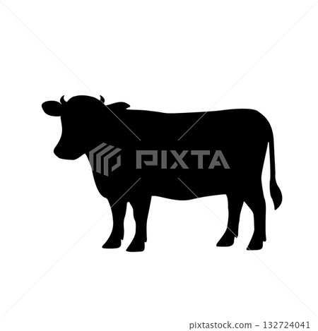 Cow silhouette illustration animal meat beef livestock farm food ingredient cooking material monochrome icon Cow silhouette illustration animal meat beef livestock farm food ingredient cooking material monochrome icon 132724041