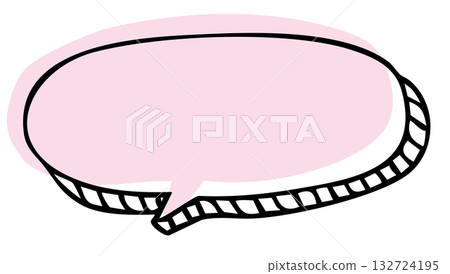 一個三維立體的手繪對話框。一個可愛、流行風格的對話框。 一個三維立體的手繪對話框。一個可愛、流行風格的對話框。 132724195