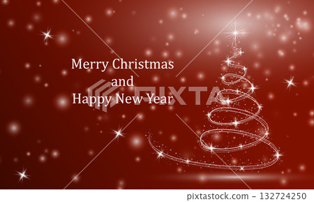 Christmas background. Christmas tree with bokeh on a red background Christmas background. Christmas tree with bokeh on a red background 132724250