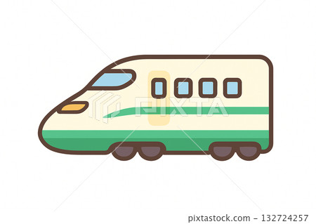 Cute Shinkansen illustration (flat material) 132724257