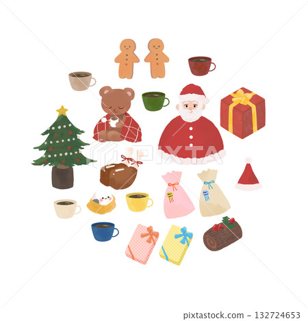 聖誕節例證材料集合 132724653