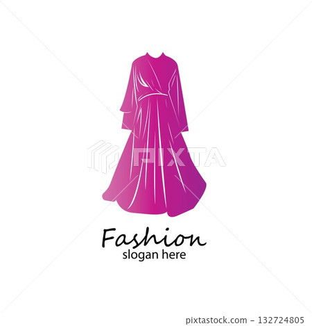 long dress long muslim dress arabic abaya.luxury women fashion.muslim clothes-vector stock 132724805